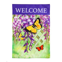 Flag - Butterfly Lattice Garden Linen Flag