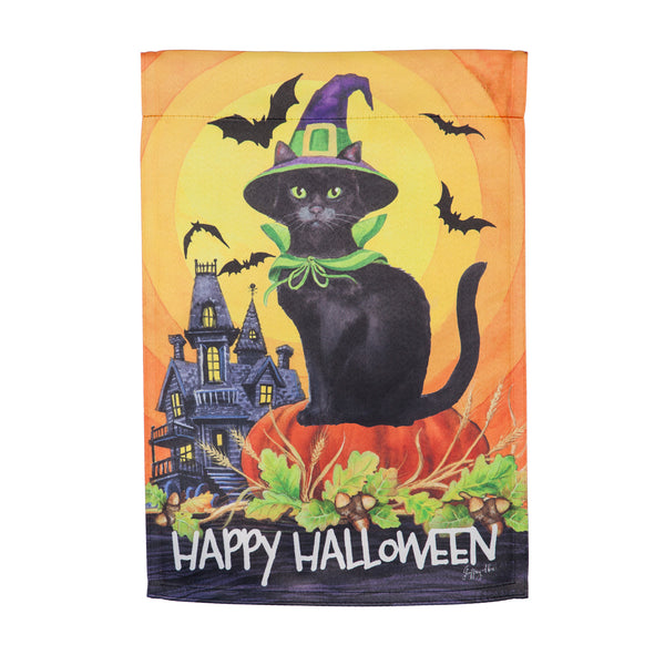 Flag - Halloween Black Cat Garden Suede Flag