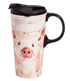 Ceramic Perfect Cup w/Box, 17 oz., Pretty Pink Pig