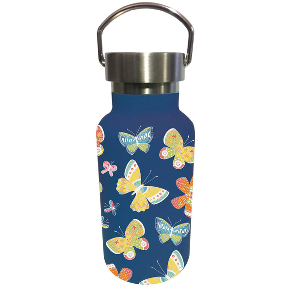 Water bottle - Children Double Wall Stainless Steel Bottle, 11 OZ, Butterflies