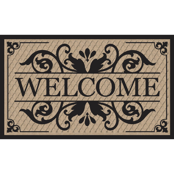 Mat - (XLarge) Cambridge Welcome Embossed Floor Mat (Large 30" x 18") (EXTRA LARGE INSERTS)