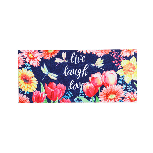 Mat insert Sassafras Switch - Live Laugh Love Flowers and Dragonfly